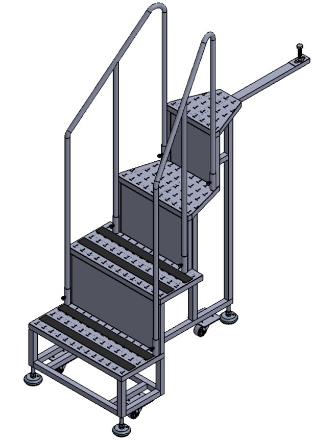 四階工作梯（雙圍欄）